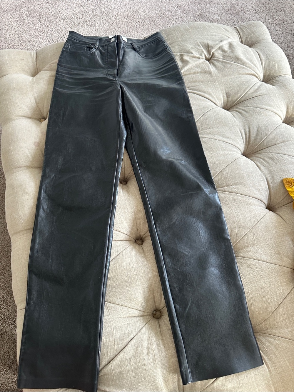 Wilfred Black Straight-Leg Faux Leather Jeans